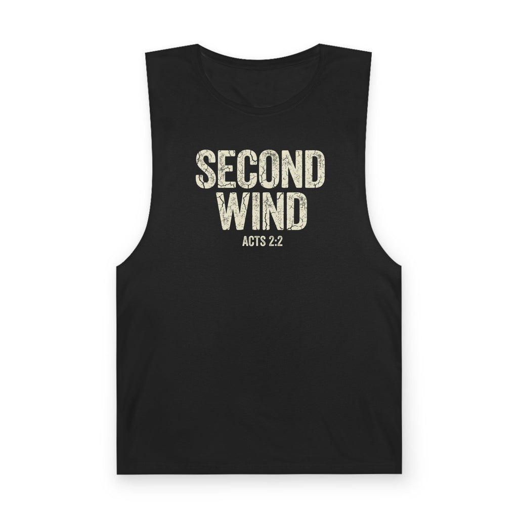 Second Wind Christian Tank Top | Acts 2:2 Bible Verse Shirt | Mens Christian Streetwear | Religious Workout Apparel | Gym Scripture Gift