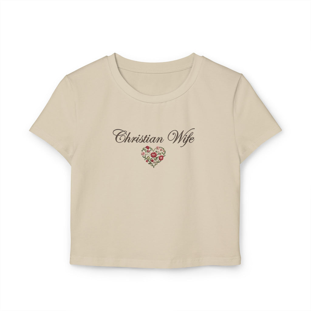 Christian Wife Baby Tee | Floral Heart faith shirt