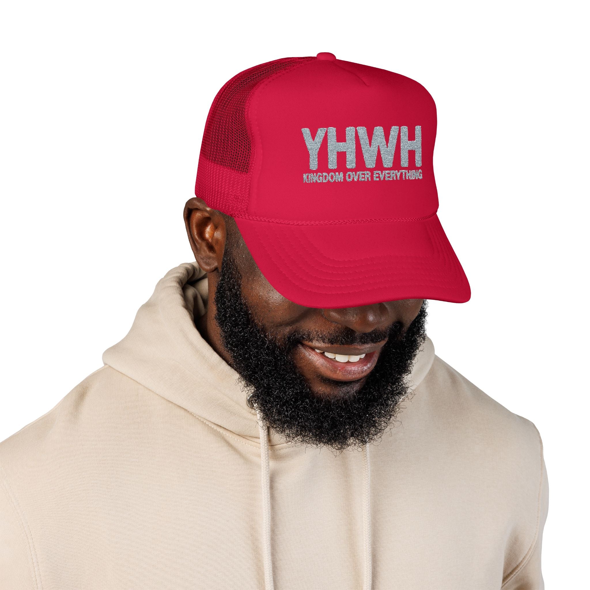 YHWH Kingdom Over Everything Trucker Hat | Embroidered Foam Cap
