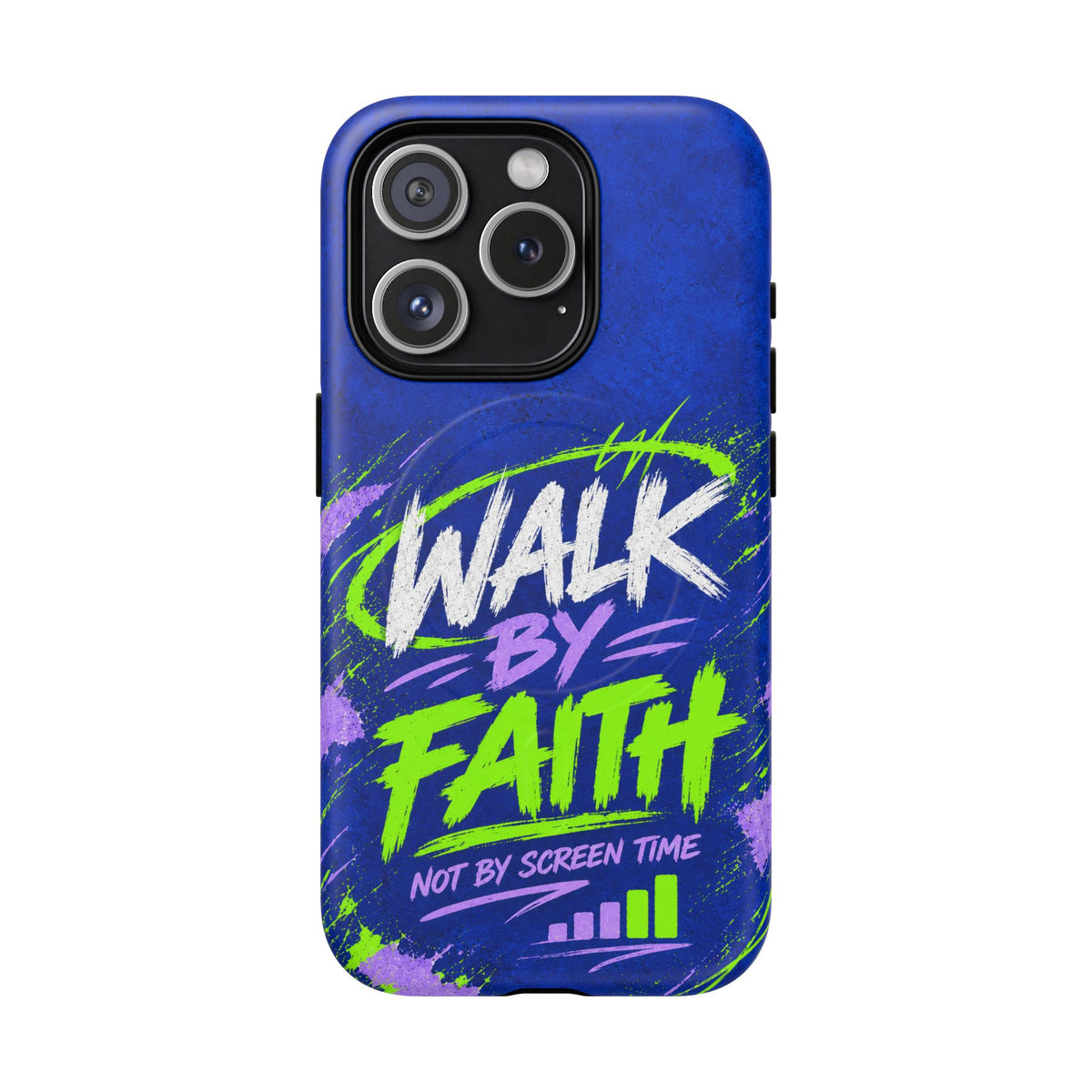 Walk by Faith Not by Screen Time Christian Tough Magnetic Phone Case