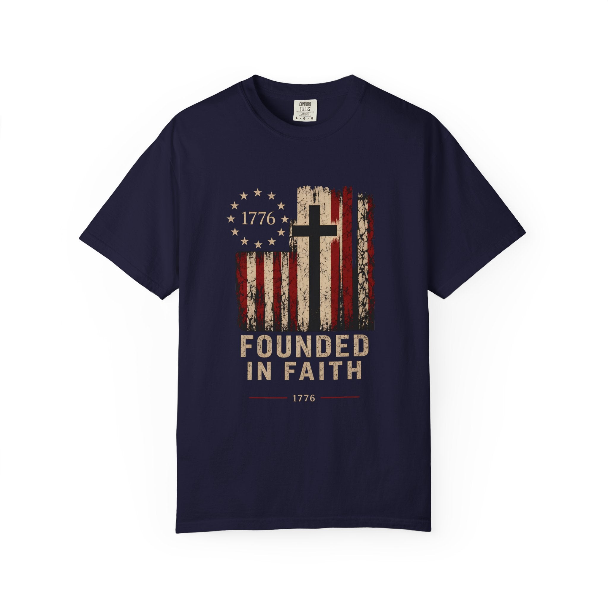 Founded in Faith Christian Patriotic Shirt, America 250 Faith Tee, Fourth of July Shirt, Vintage Americana Graphic Tee