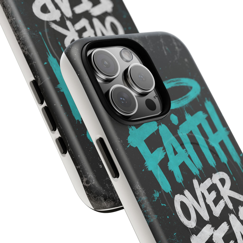 Faith Over Fear Christian Graffiti Tough Magnetic Phone Case