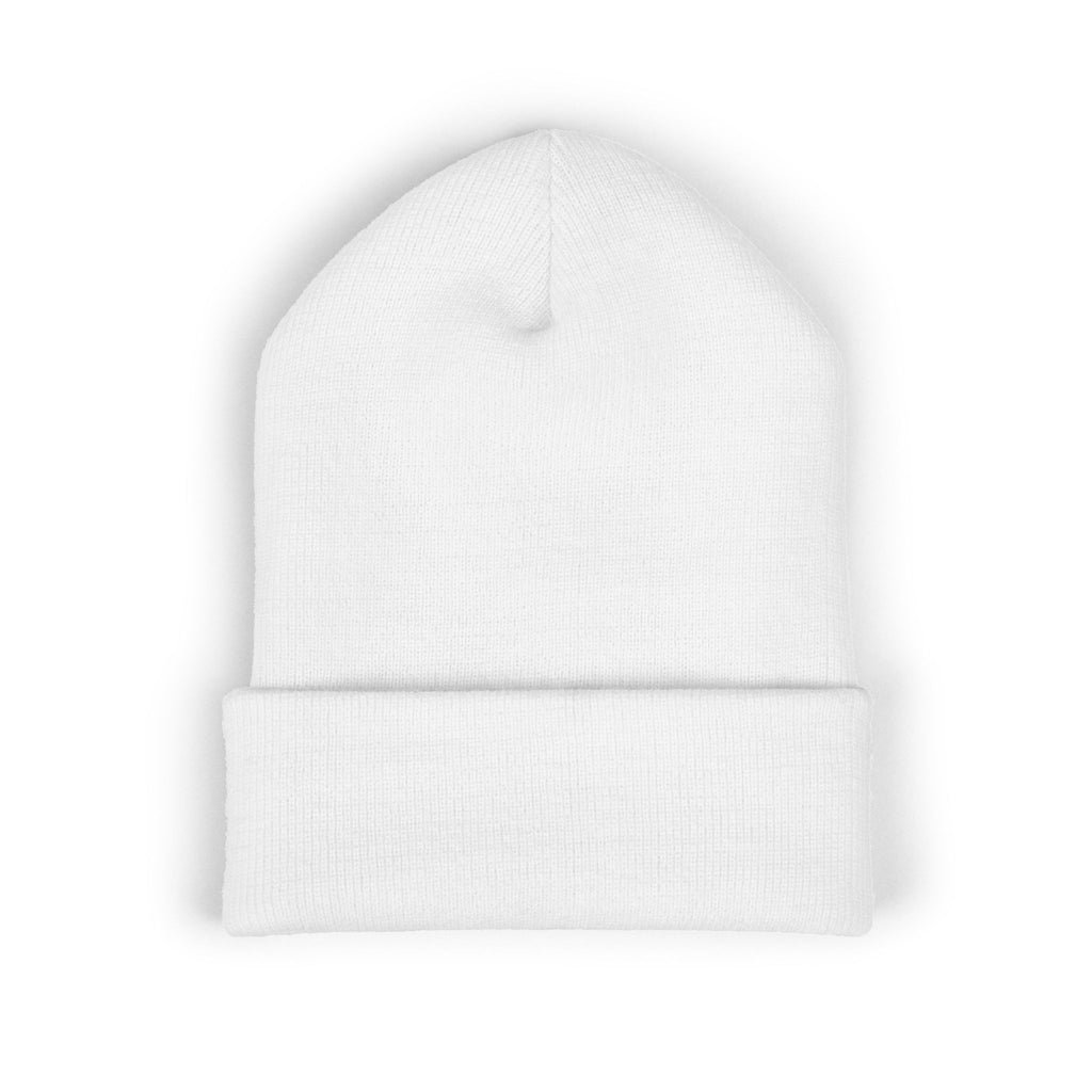 Judgement & Grace Beanie, Embroidered Black Cuffed Knit Hat, Gothic Christian Streetwear, Winter Faith Hat, Minimal Religious Gift