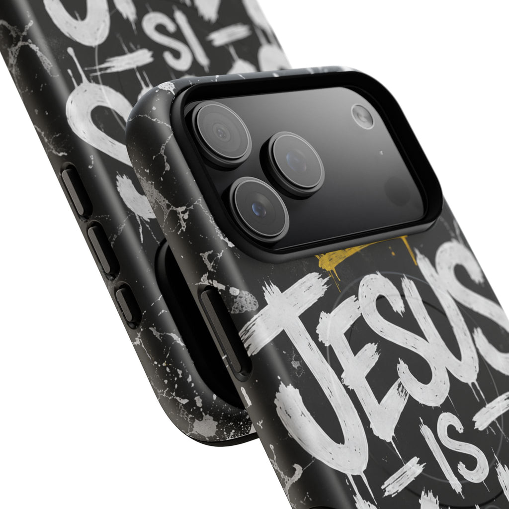 Jesus Is King Christian Graffiti Tough Magnetic Phone Case