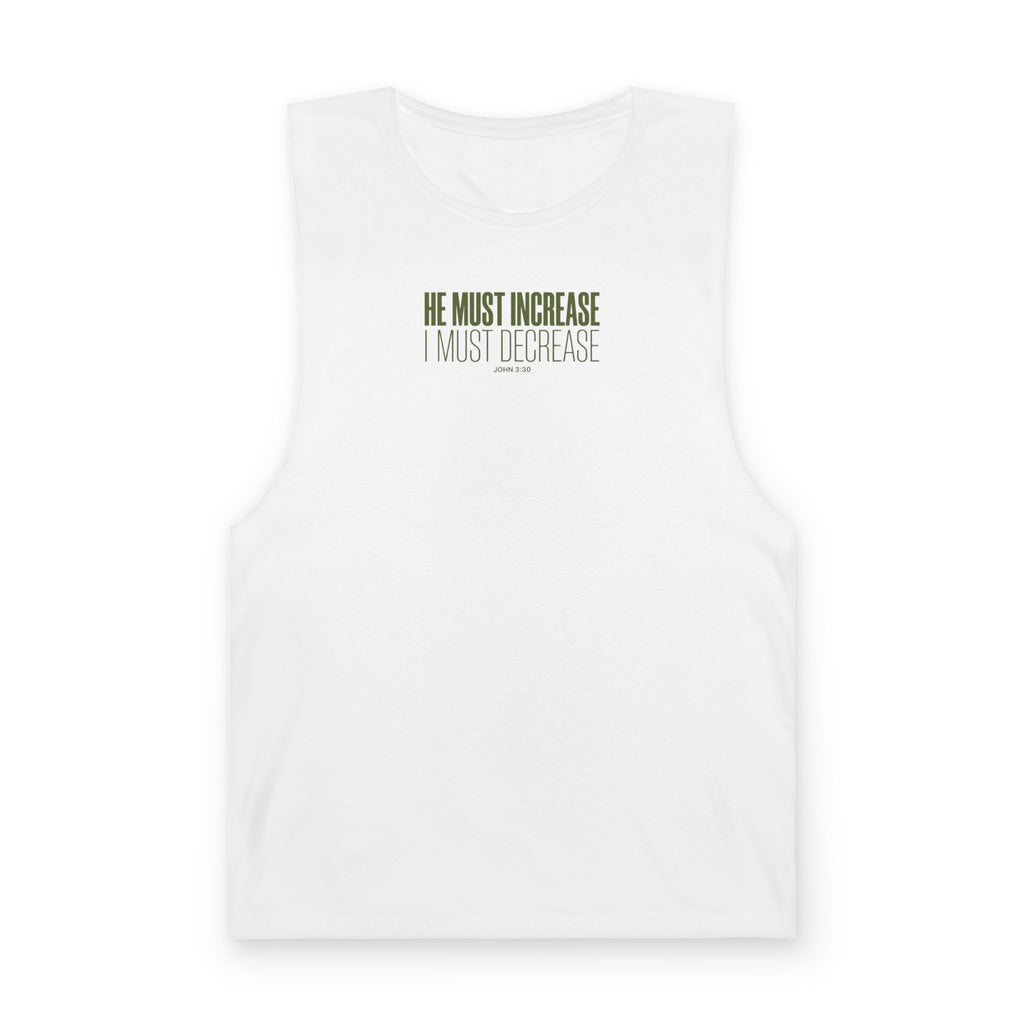 He Must Increase I Must Decrease Tank, John 3 30 Christian Tank Top, Bible Verse Workout Shirt, Faith Gym Apparel