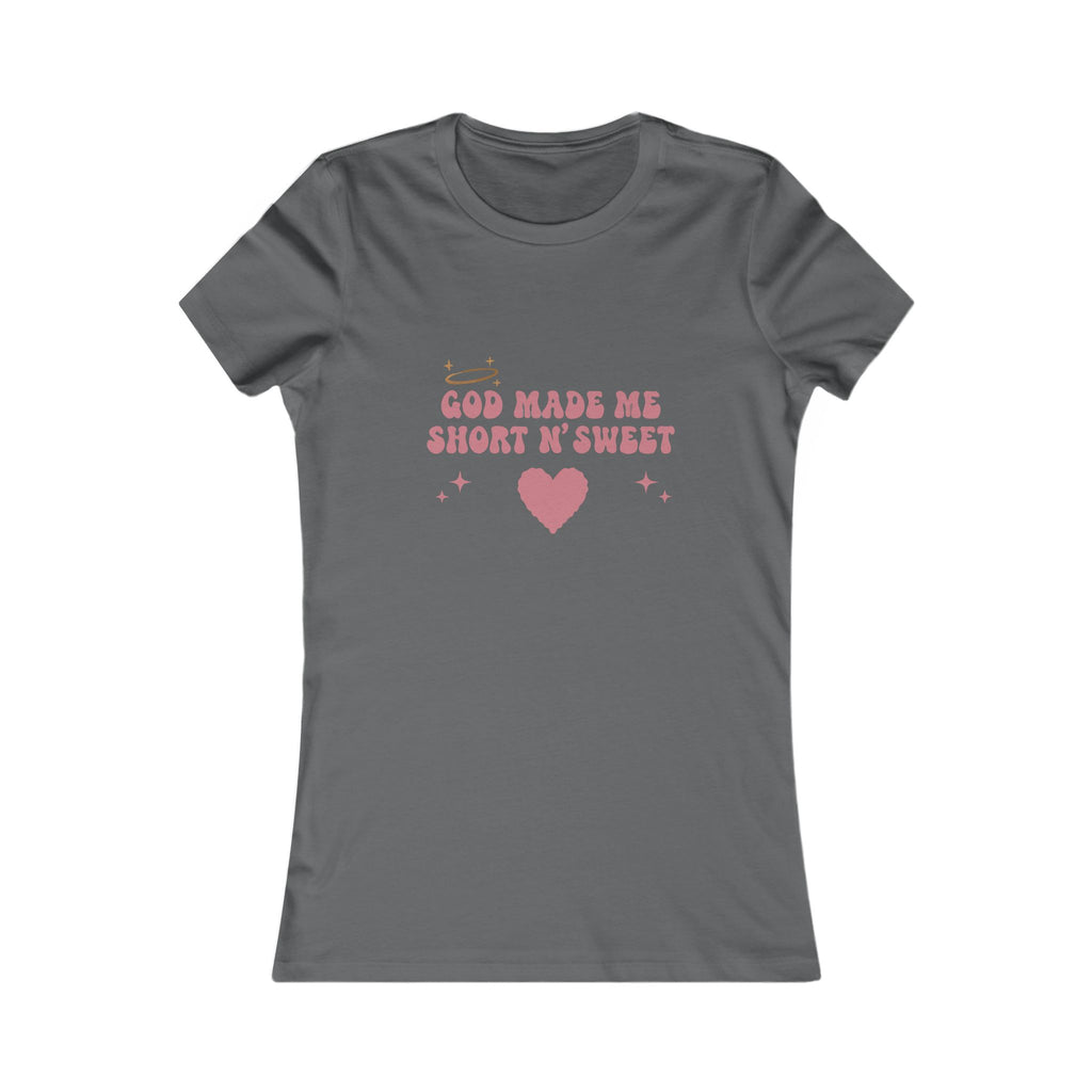 God Made Me Short n Sweet Shirt, Christian Womens Tee, Faith Pop Aesthetic Shirt, Sabrina Trend Butter Yellow Christian Apparel