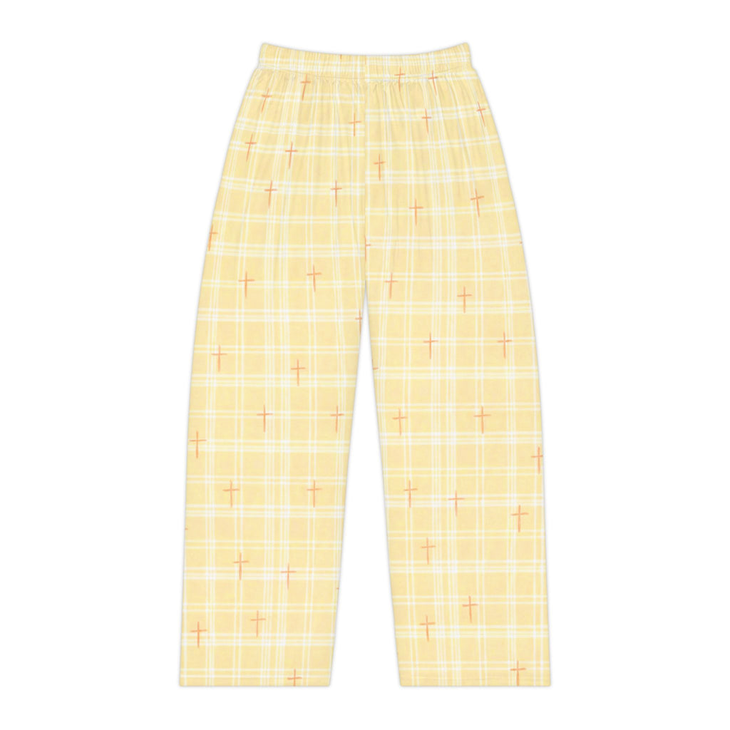 Yellow Pajama Pants | Plaid Cross Pattern