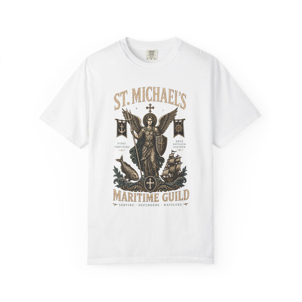 St Michaels Maritime Guild Shirt, Archangel Michael Tee, Christian Nautical Shirt, Catholic Angel Shirt, Spiritual Battle Tee