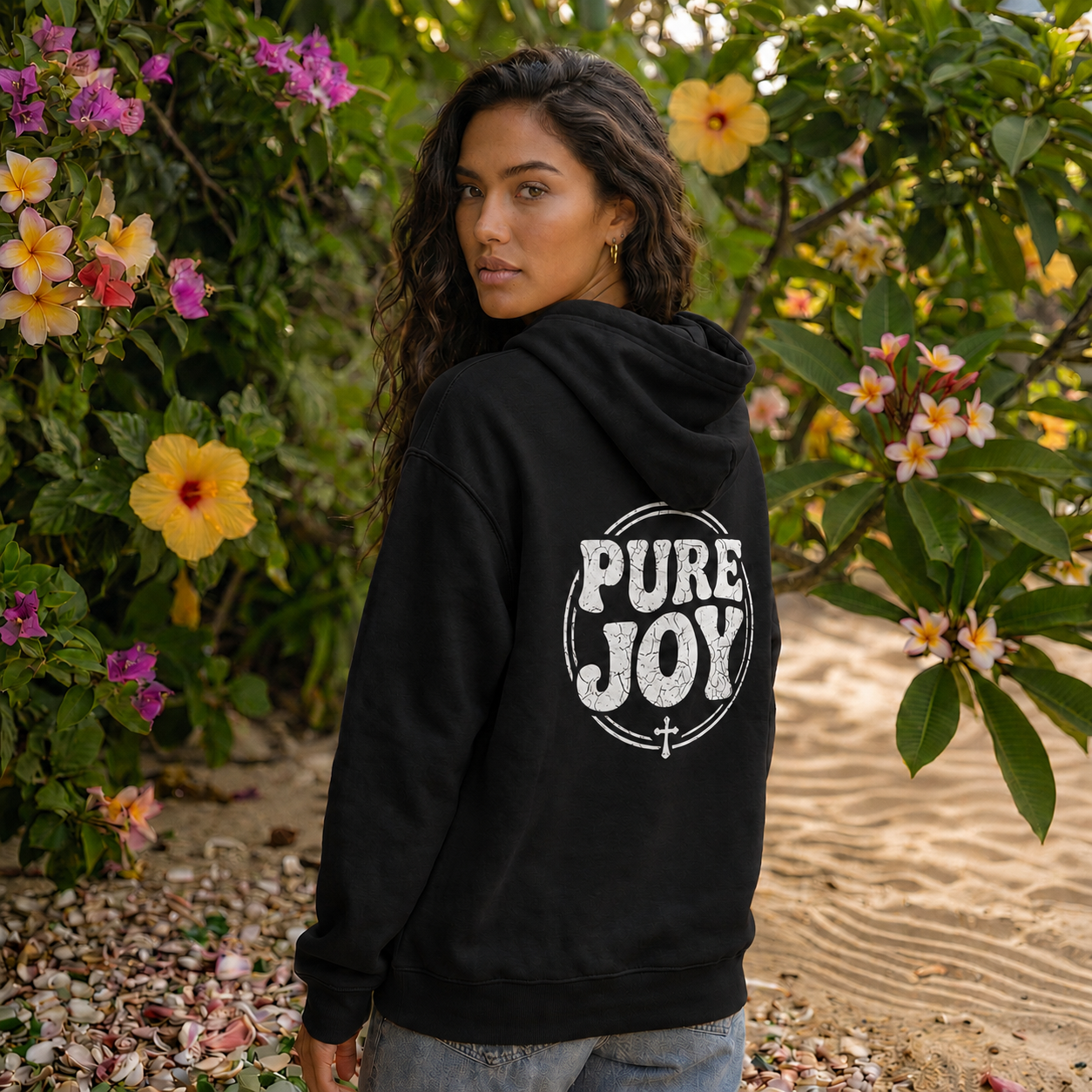 Pure Joy circle logo Hoodie | Psalm 16:11 faith scripture sweatshirt