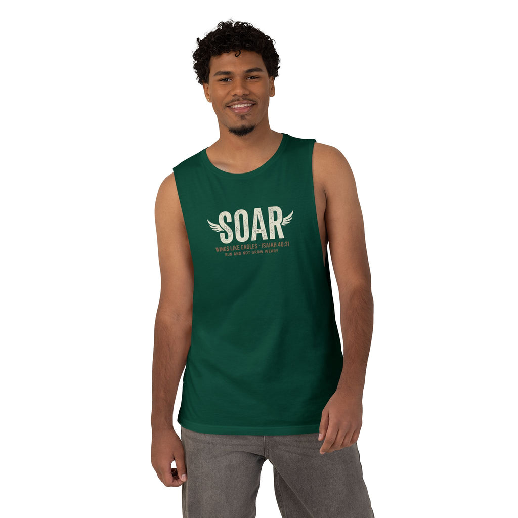 SOAR Isaiah 40:31 Tank Top, Wings Like Eagles Muscle Tank, Christian Workout Shirt, Faith Gym Apparel, Inspirational Unisex Tank
