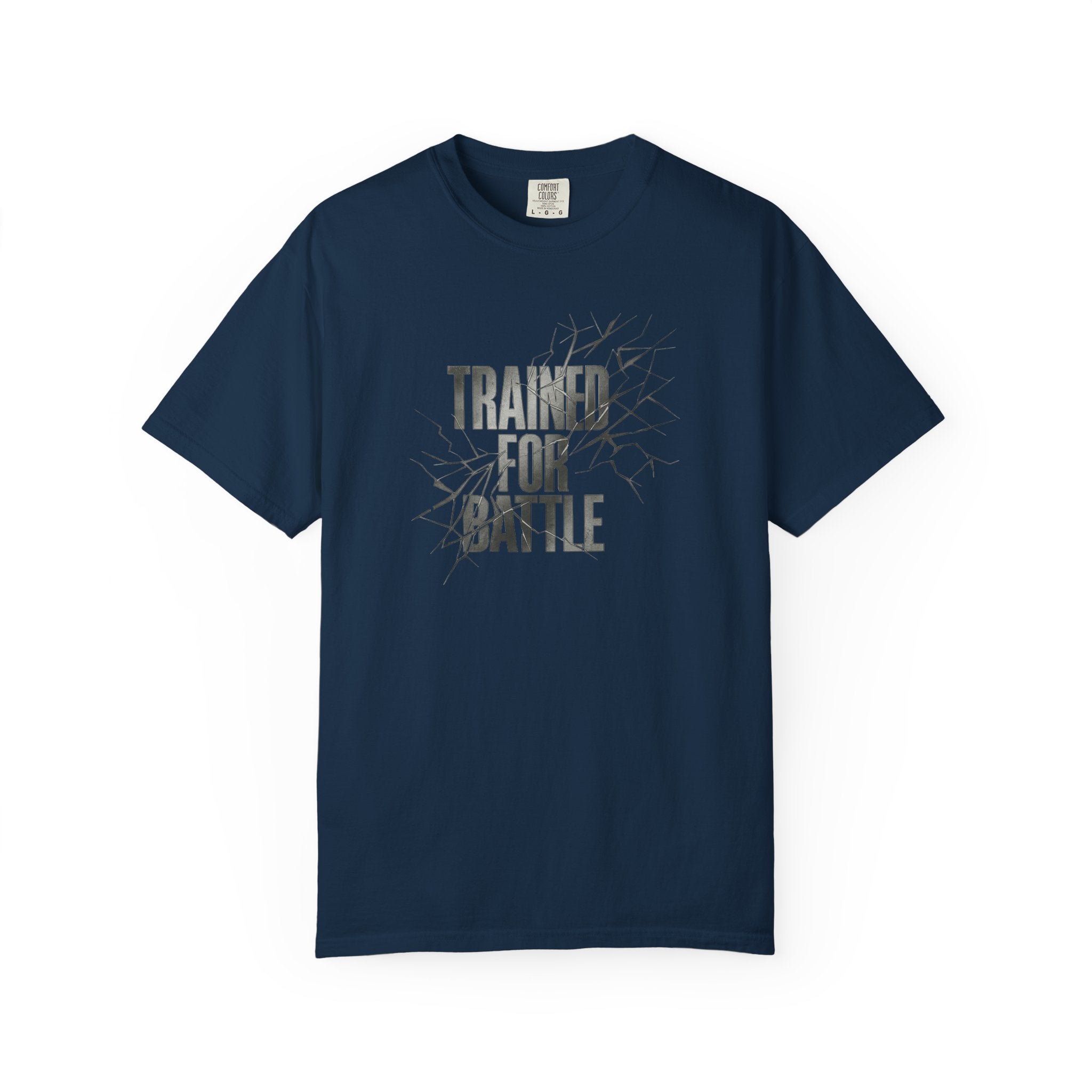 Trained for Battle Christian T Shirt inspired by Judges 6:12 The Lord is with you, mighty warrior.