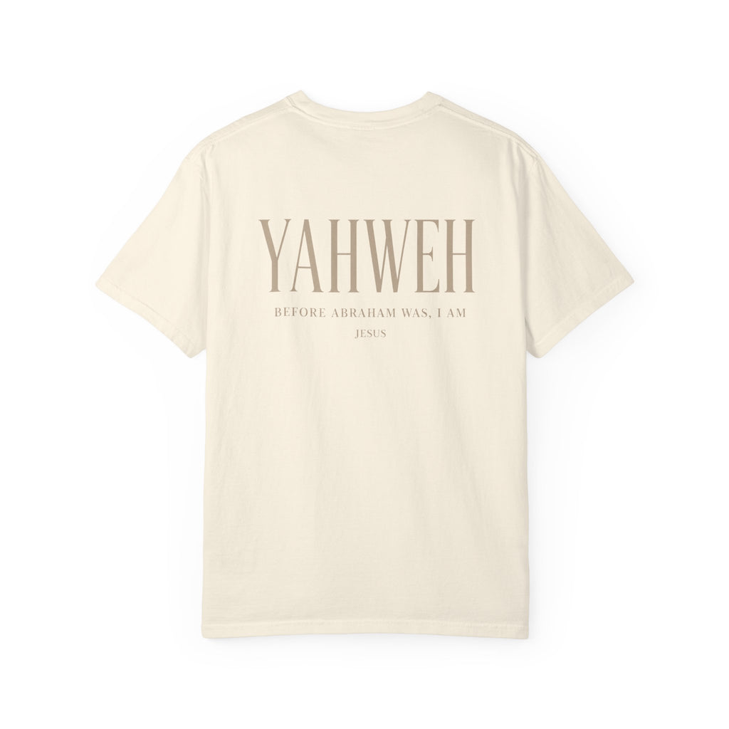 YAHWEH Christian Shirt, John 8:58 Garment Dyed Scripture Tee