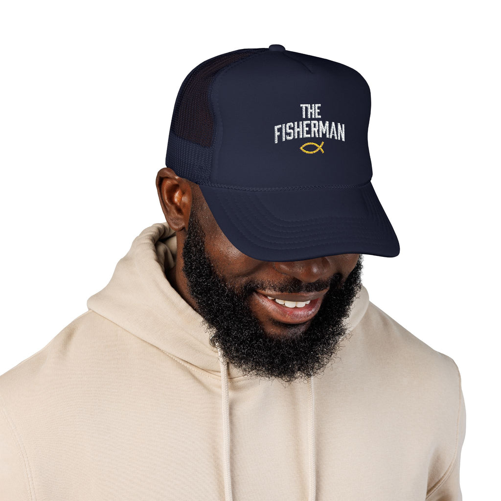 The Fisherman embroidered trucker hat | Fishing Christian Ichthys symbol