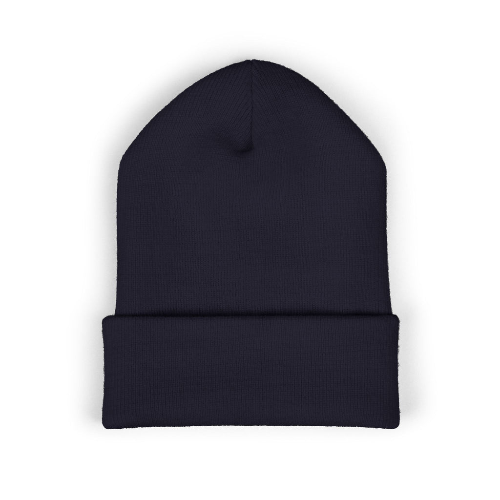 Judgement & Grace Beanie, Embroidered Black Cuffed Knit Hat, Gothic Christian Streetwear, Winter Faith Hat, Minimal Religious Gift