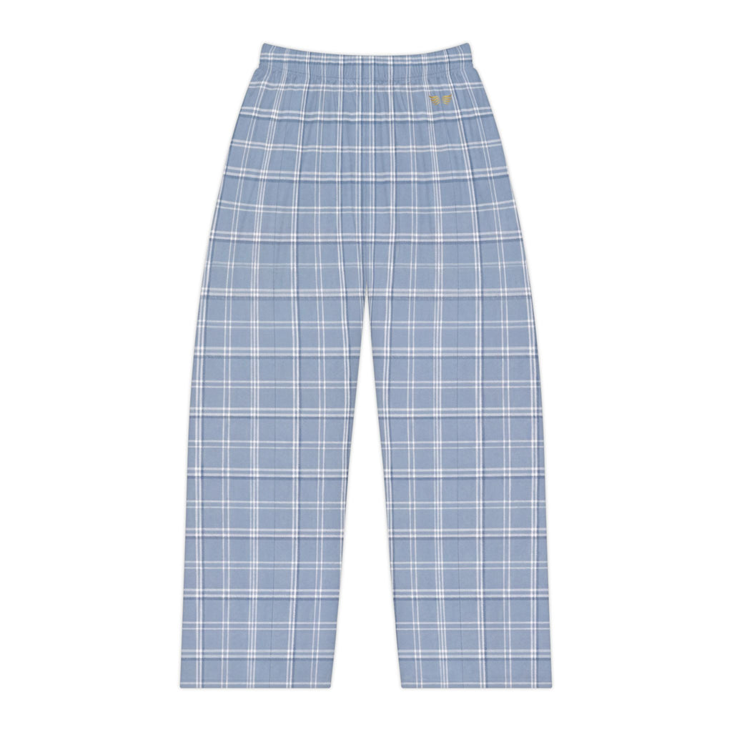 Angel Collection Blue Plaid Pajama Pants, Womens Lounge Sleep Pants, Soft Brushed Polyester, Cozy Sleepwear Gift for Her