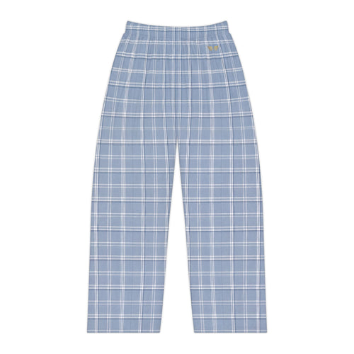 Angel Collection Blue Plaid Pajama Pants, Womens Lounge Sleep Pants, Soft Brushed Polyester, Cozy Sleepwear Gift for Her