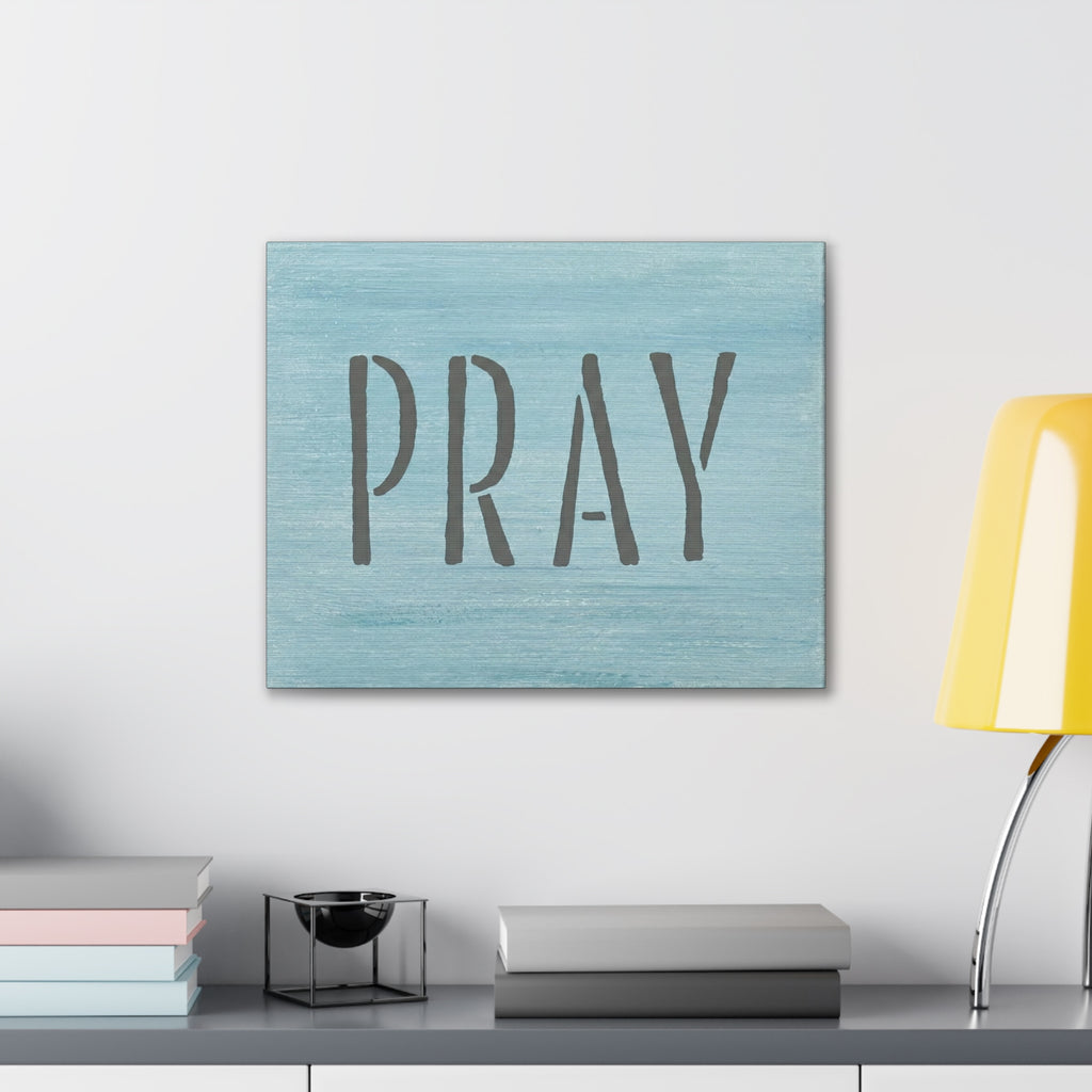 PRAY Christian Canvas Wall Art | Minimalist Faith Quote Print | Modern Neutral Home Decor | Scripture Inspired Wall Art