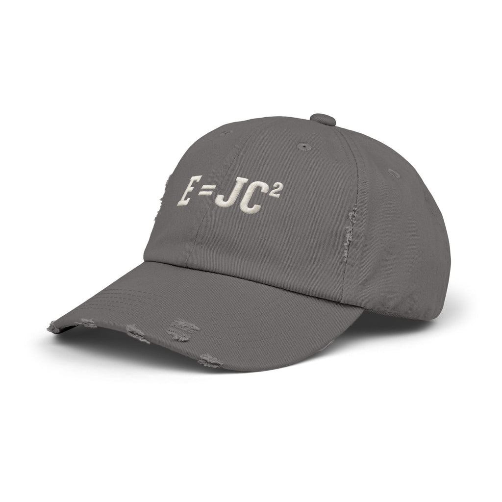 E=JC Cap | Distressed Baseball Hat, Science Equation Embroidered