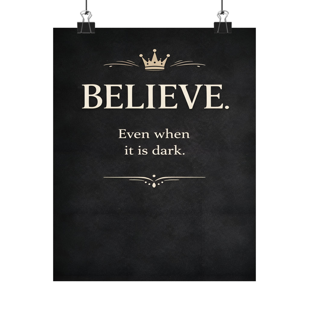 Believe Inspirational Poster | Matte Vertical Motivational Wall Art