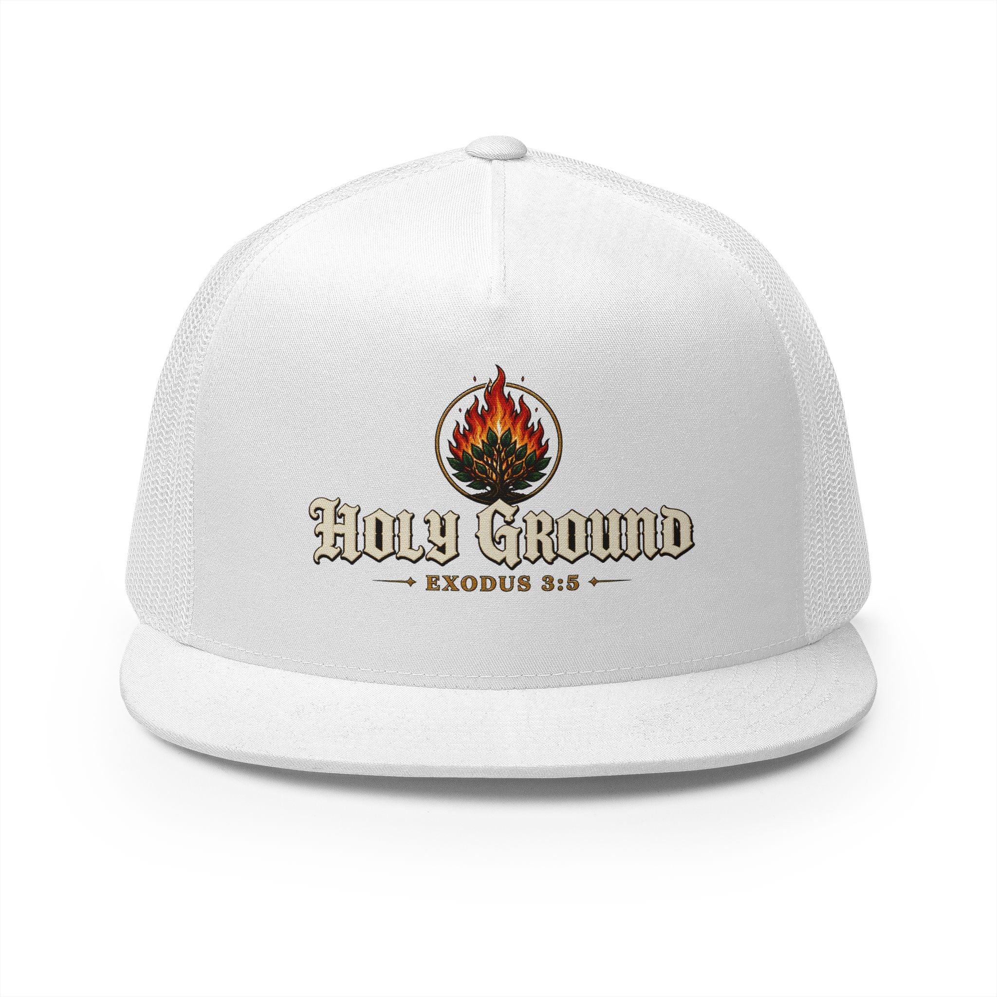 HOLY GROUND Printed Christian 5-Panel Trucker Cap