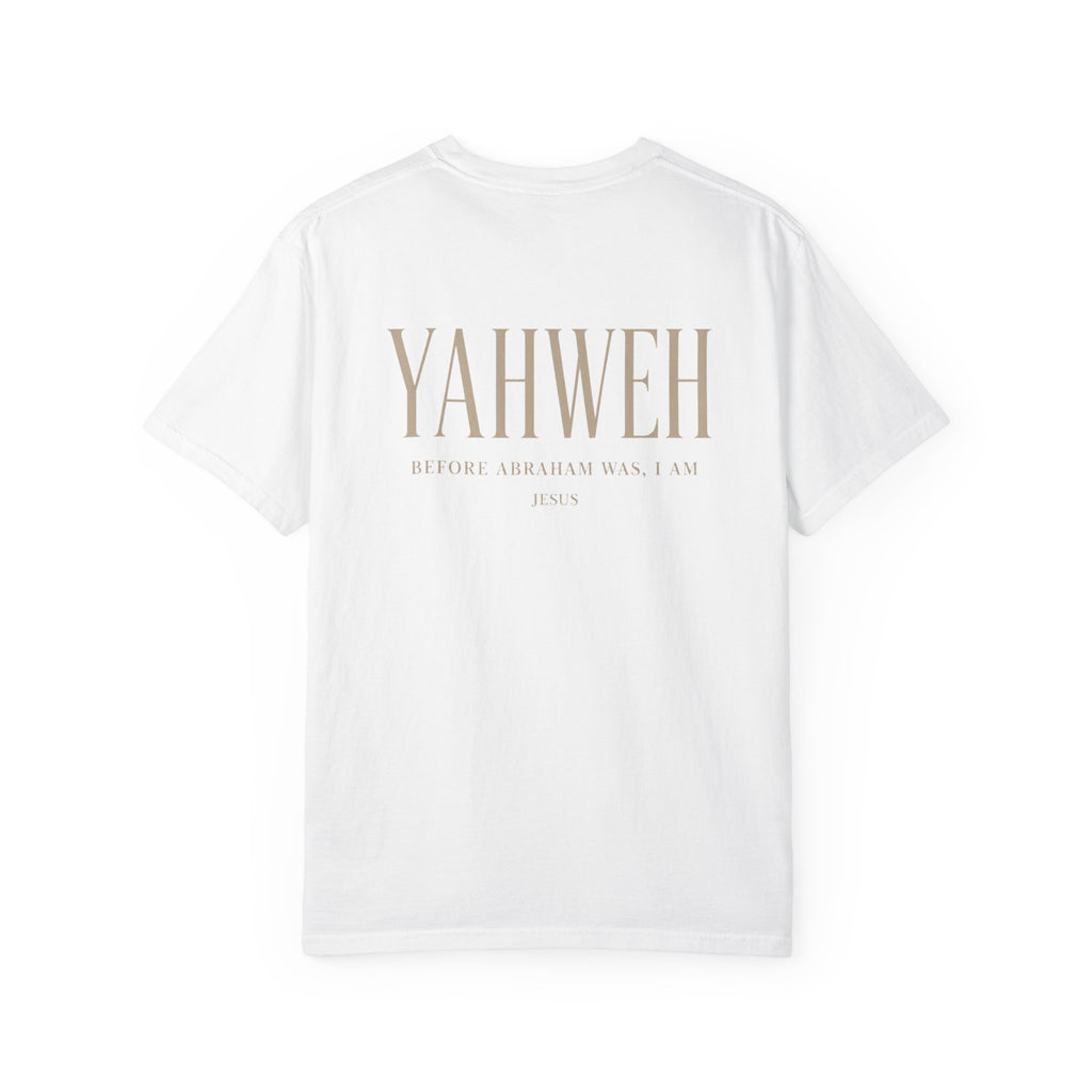 YAHWEH Christian Shirt, John 8:58 Garment Dyed Scripture Tee