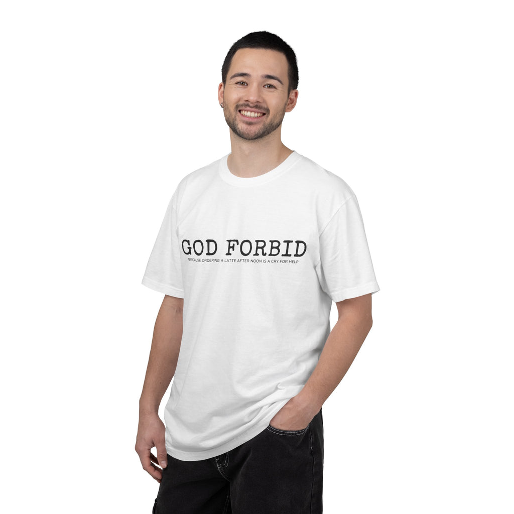 God Forbid phrase T-Shirt | Minimal Text Graphic Tee