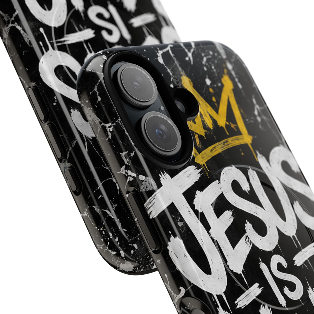 Jesus Is King Christian Graffiti Tough Magnetic Phone Case