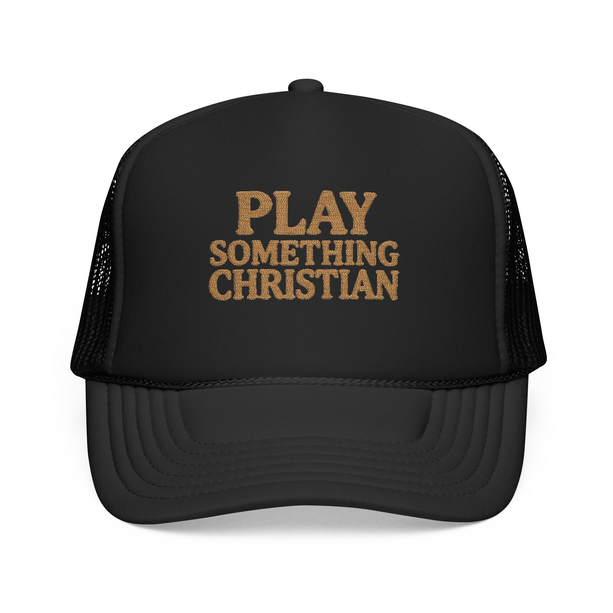 Christian Trucker Hat, Play Something Christian Cap, Foam Mesh Snapback, Worship Music Hat, Church Outfit Gift