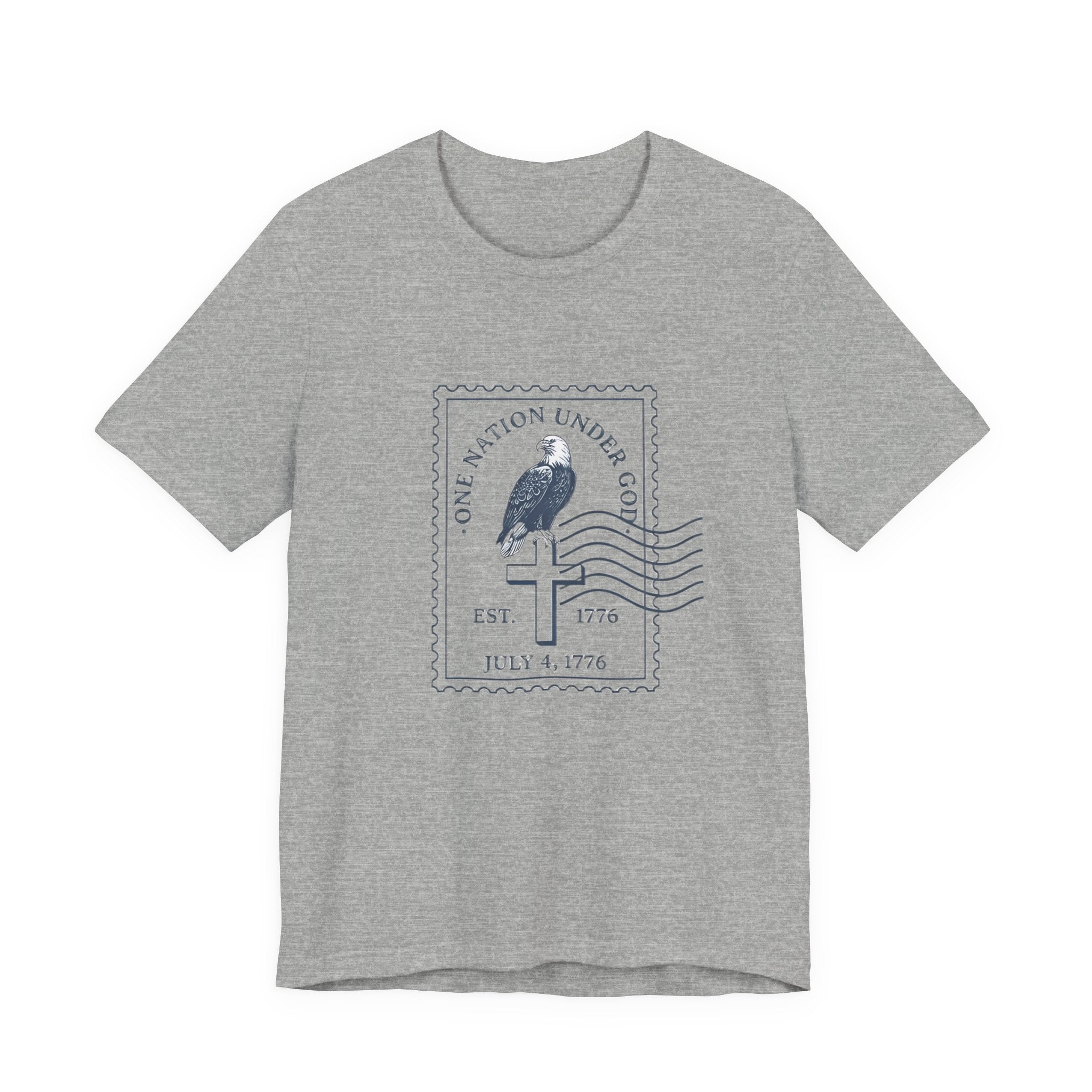 One Nation Under God Shirt, Patriotic Christian T Shirt, July 4 1776 Americana Tee, Stamp Design, Faith and Freedom Gift, America 250
