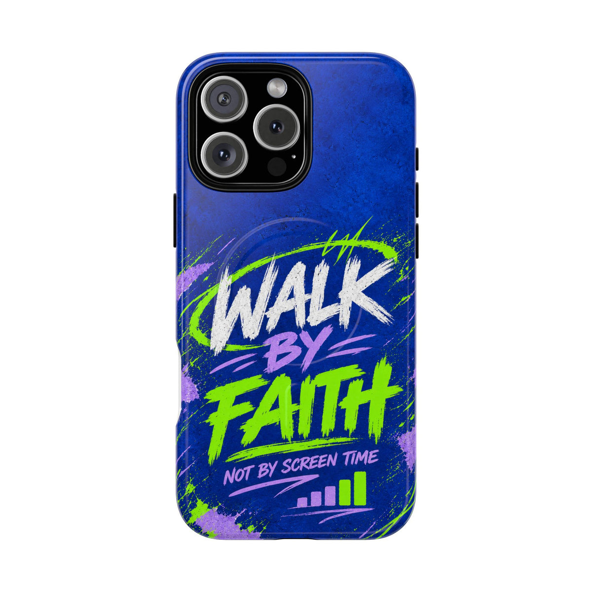 Walk by Faith Not by Screen Time Christian Tough Magnetic Phone Case