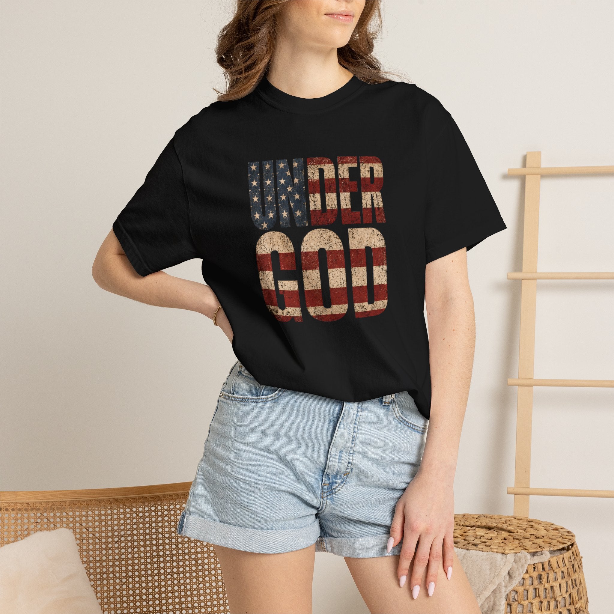 Under God Shirt, Patriotic Christian Tee, Faith Freedom Flag Shirt, Christian America Shirt