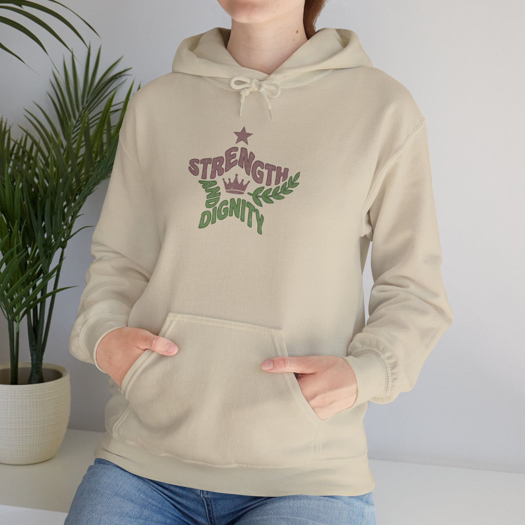 Clothed with Strength and Dignity Hoodie | Proverbs 31 Bible Verse Sweatshirt