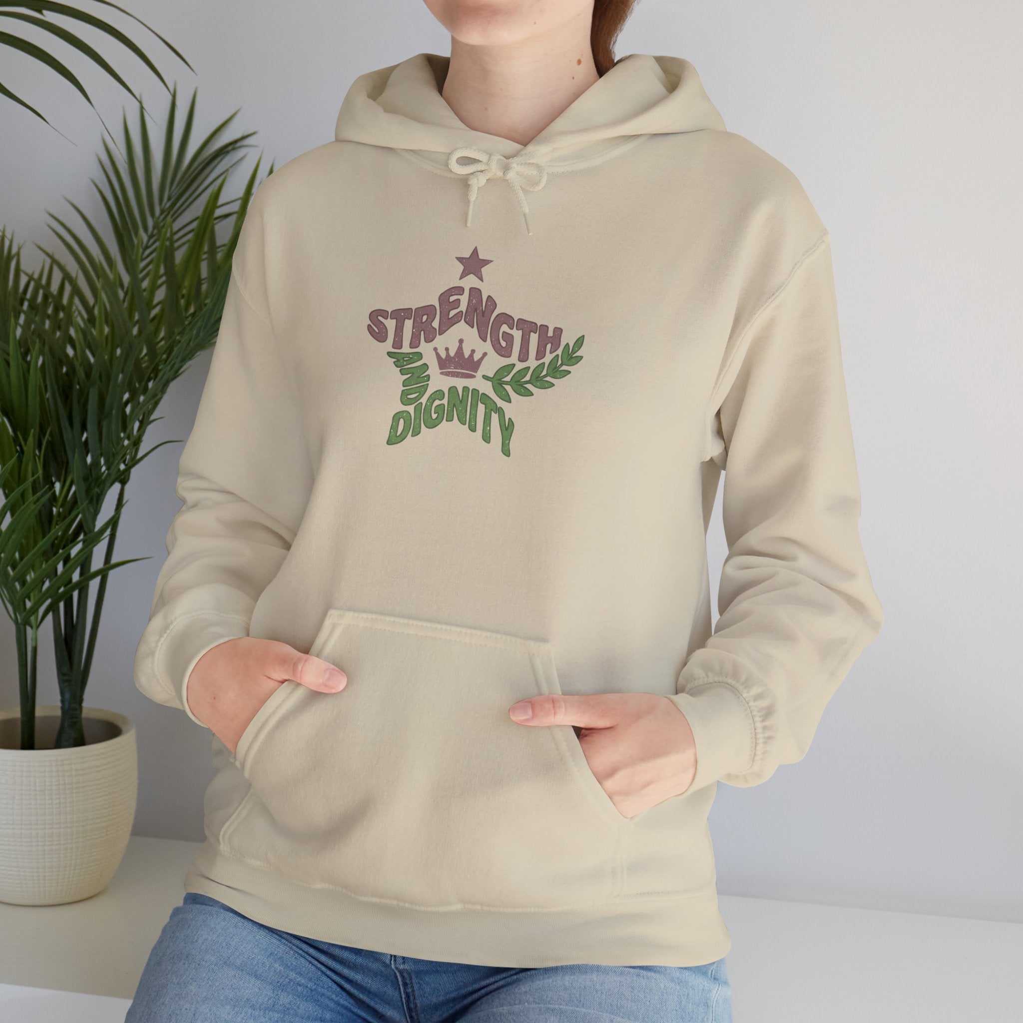 Clothed with Strength and Dignity Hoodie | Proverbs 31 Bible Verse Sweatshirt