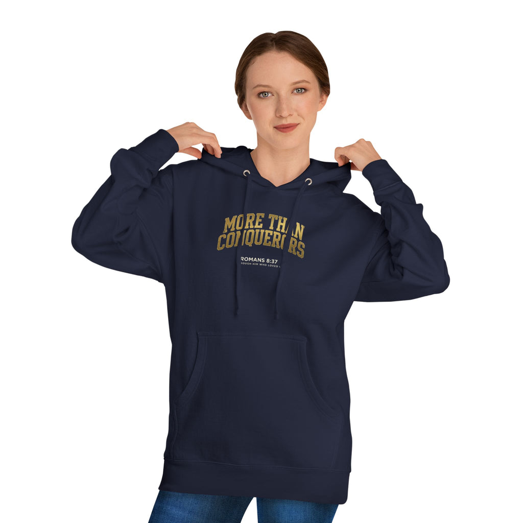More Than Conquerors Hoodie, Romans 8:37 Scripture Sweatshirt, Christian Faith Hoodie, Unisex Cozy Pullover, Gift for Him Her