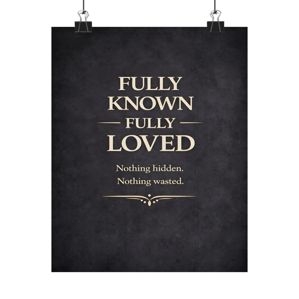 Fully Known Fully Loved Poster | Matte Vertical Inspirational Quote