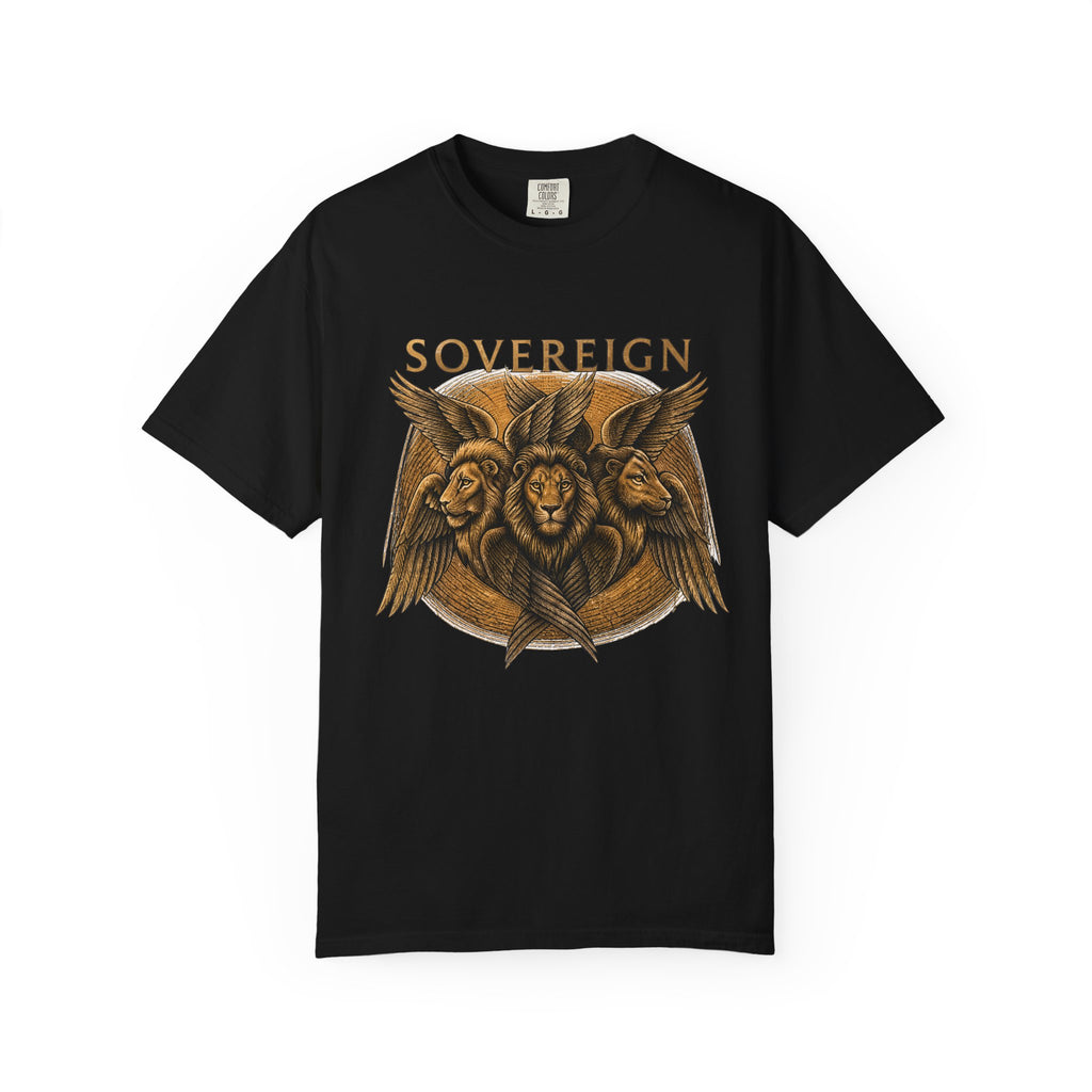 Sovereign Lion Shirt, Christian Streetwear Tee, Biblically Accurate Angel, Ezekiel Cherubim, Lion of Judah Gift