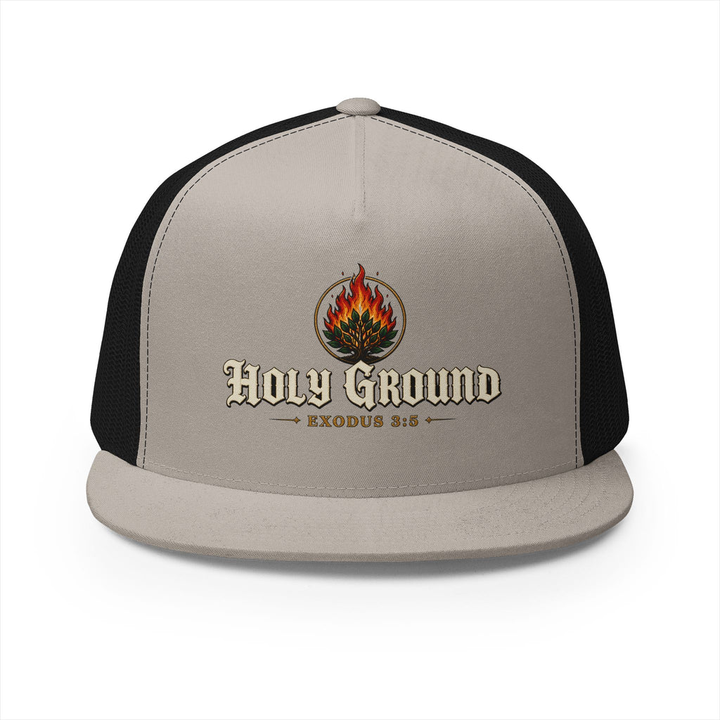 HOLY GROUND Printed Christian 5-Panel Trucker Cap