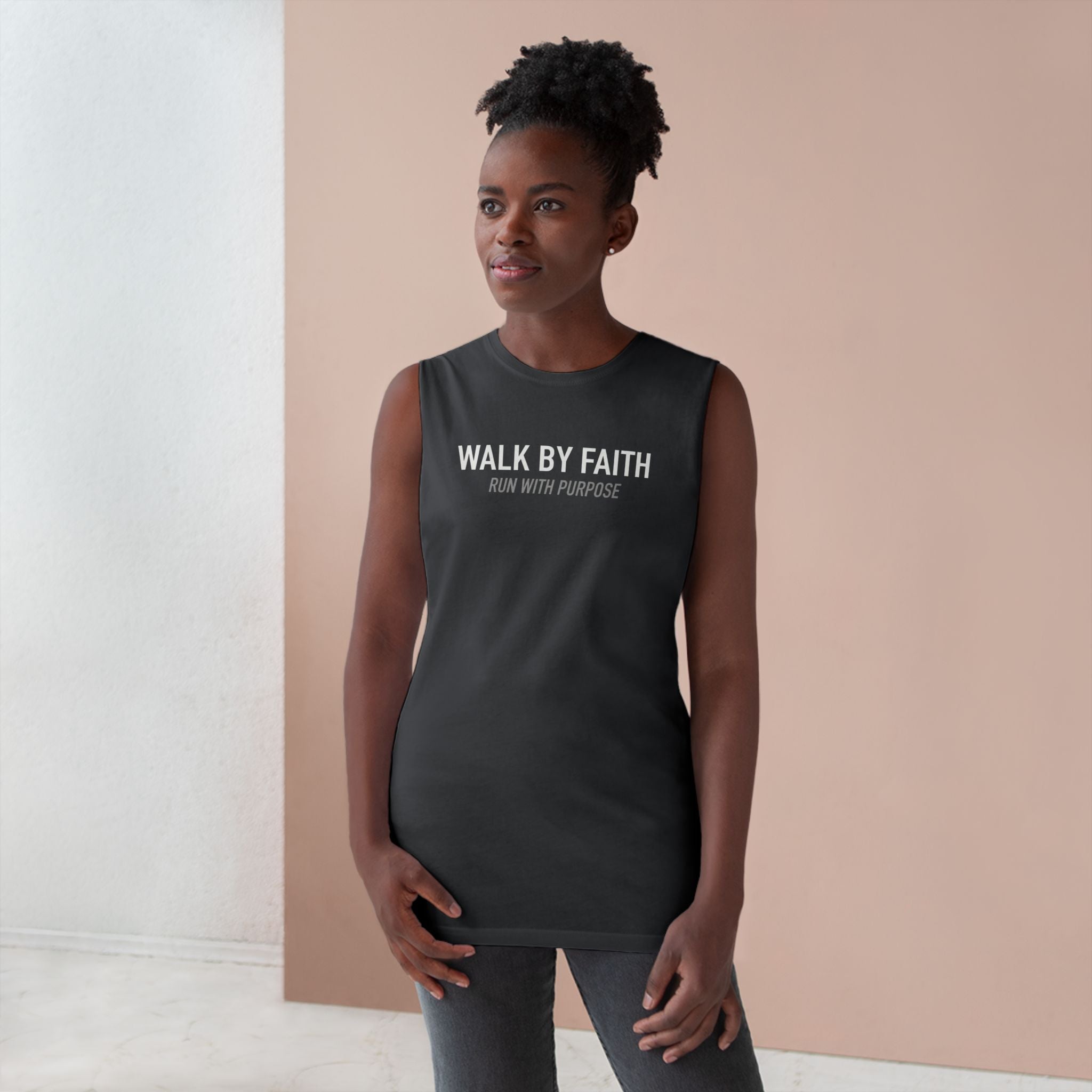 Walk By Faith Tank Top, Run With Purpose Christian Gym Tank, Unisex Muscle Tank Tee, Workout Worship Sleeveless Shirt