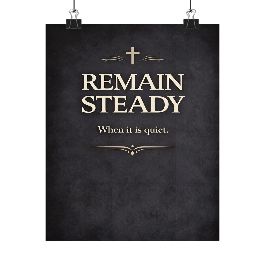 Remain Steady Christian Cross Poster | Matte Vertical Inspirational Poster