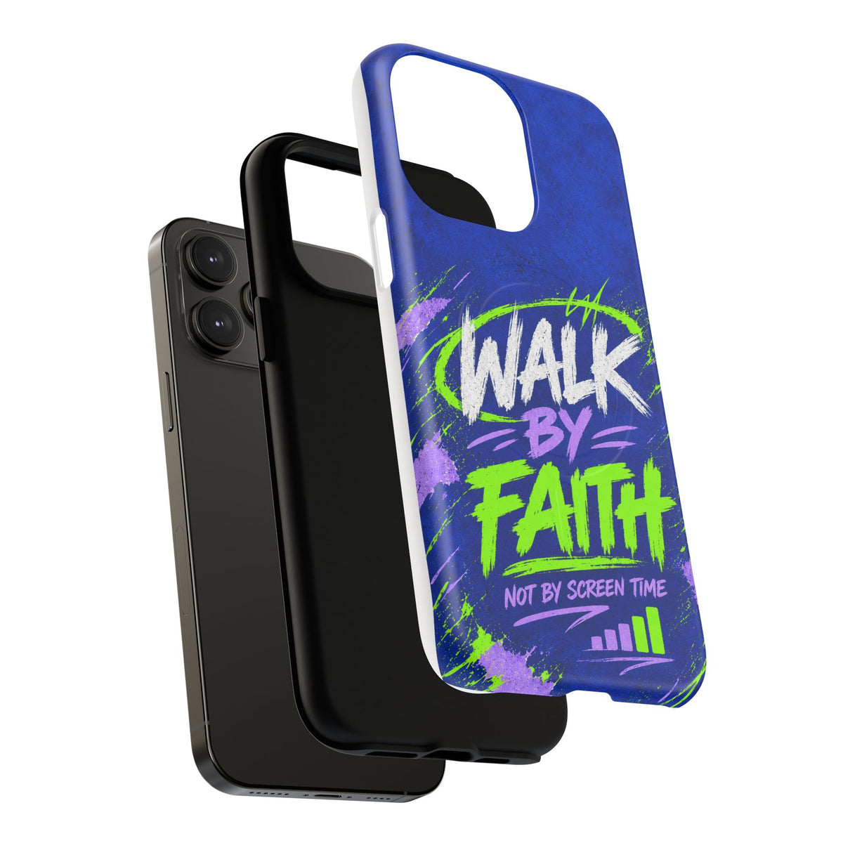 Walk by Faith Not by Screen Time Christian Tough Magnetic Phone Case