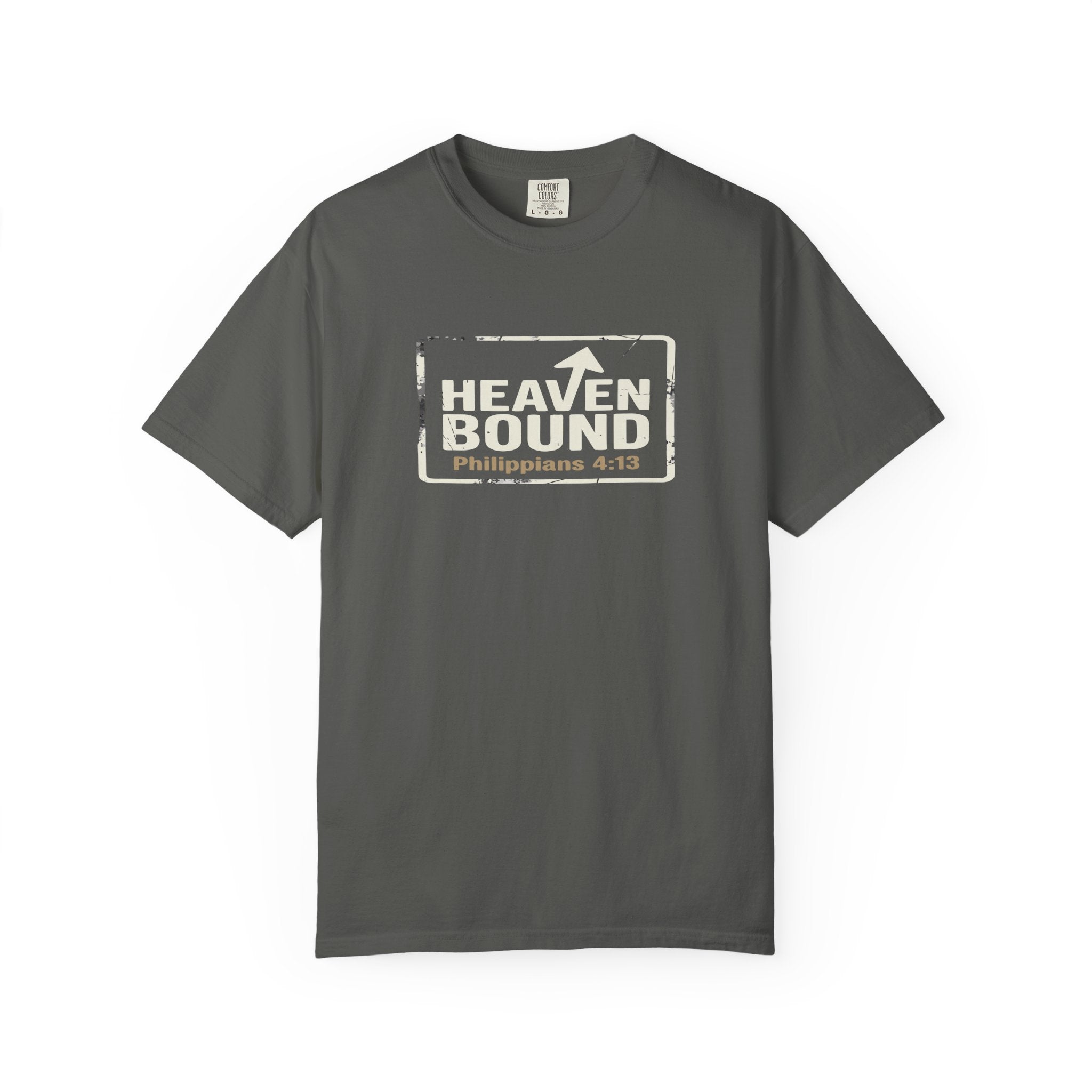 Heaven Bound Shirt, Philippians 4:13 T Shirt, Christian Scripture Tee, Garment Dyed Unisex Faith Shirt, Minimal Christian Gift