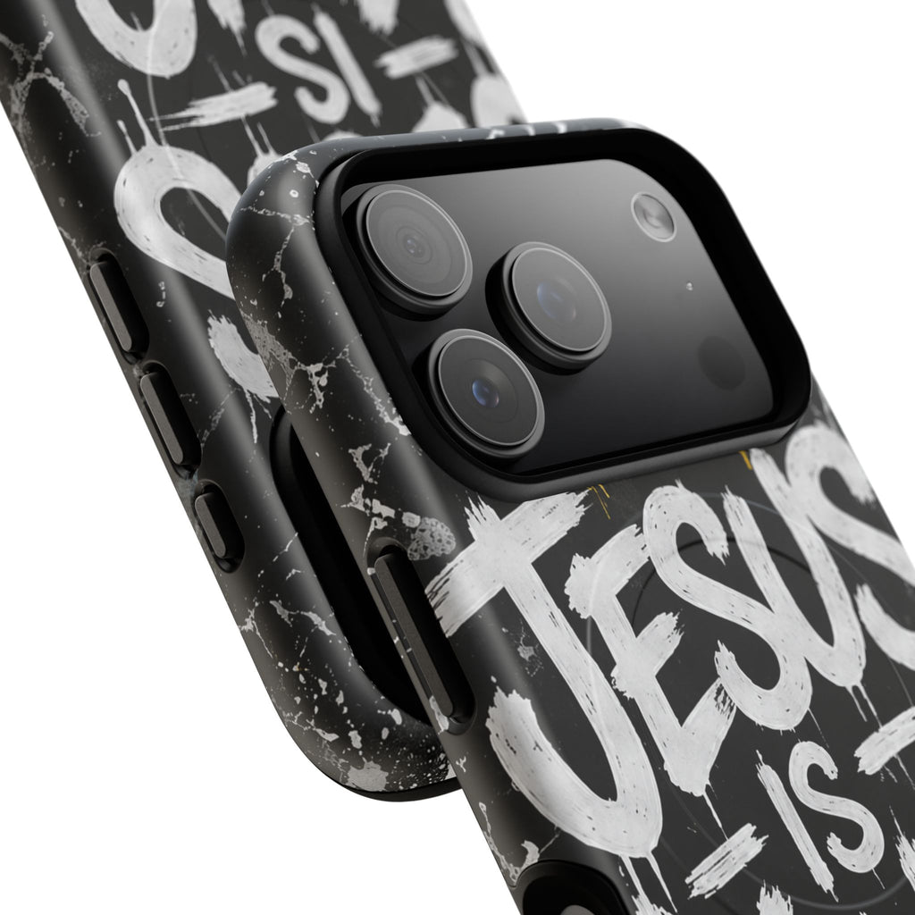 Jesus Is King Christian Graffiti Tough Magnetic Phone Case