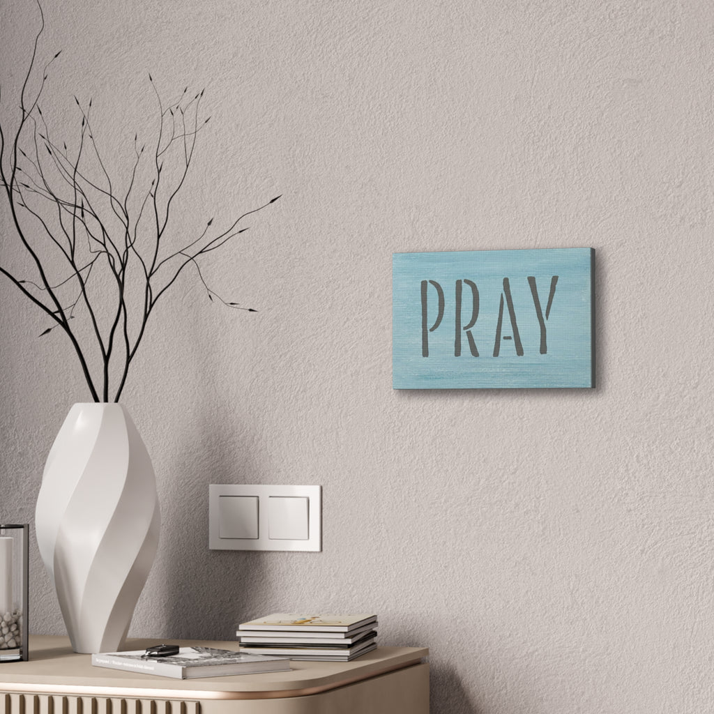 PRAY Christian Canvas Wall Art | Minimalist Faith Quote Print | Modern Neutral Home Decor | Scripture Inspired Wall Art