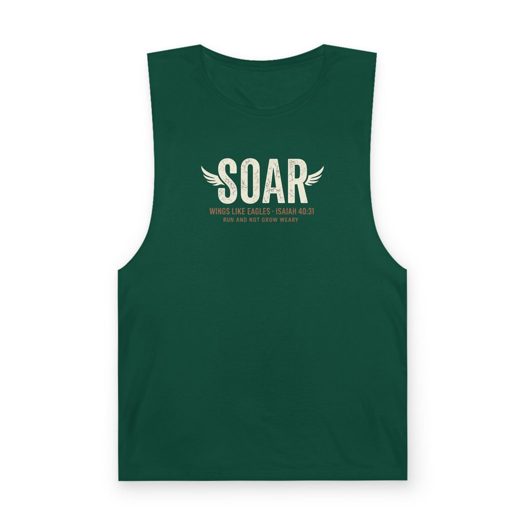SOAR Isaiah 40:31 Tank Top, Wings Like Eagles Muscle Tank, Christian Workout Shirt, Faith Gym Apparel, Inspirational Unisex Tank