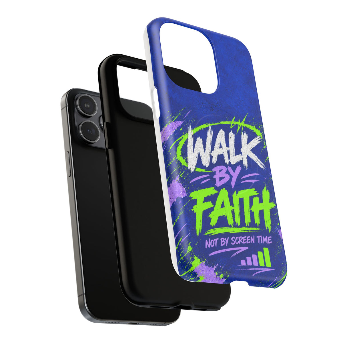 Walk by Faith Not by Screen Time Christian Tough Magnetic Phone Case