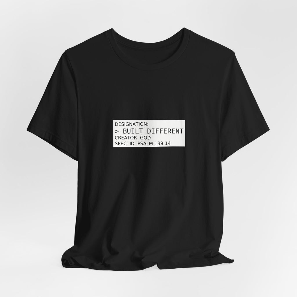 Built Different Christian Shirt, Comfort Colors Faith Tee, Psalm 139:14 Bible Verse Label, Minimalist Streetwear Apparel, God Made Me Gift