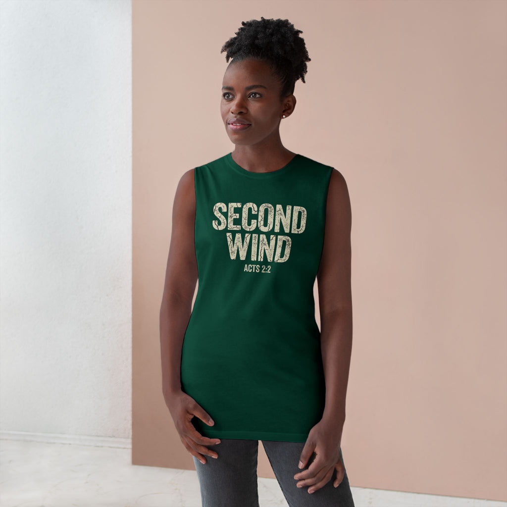 Second Wind Christian Tank Top | Acts 2:2 Bible Verse Shirt | Mens Christian Streetwear | Religious Workout Apparel | Gym Scripture Gift