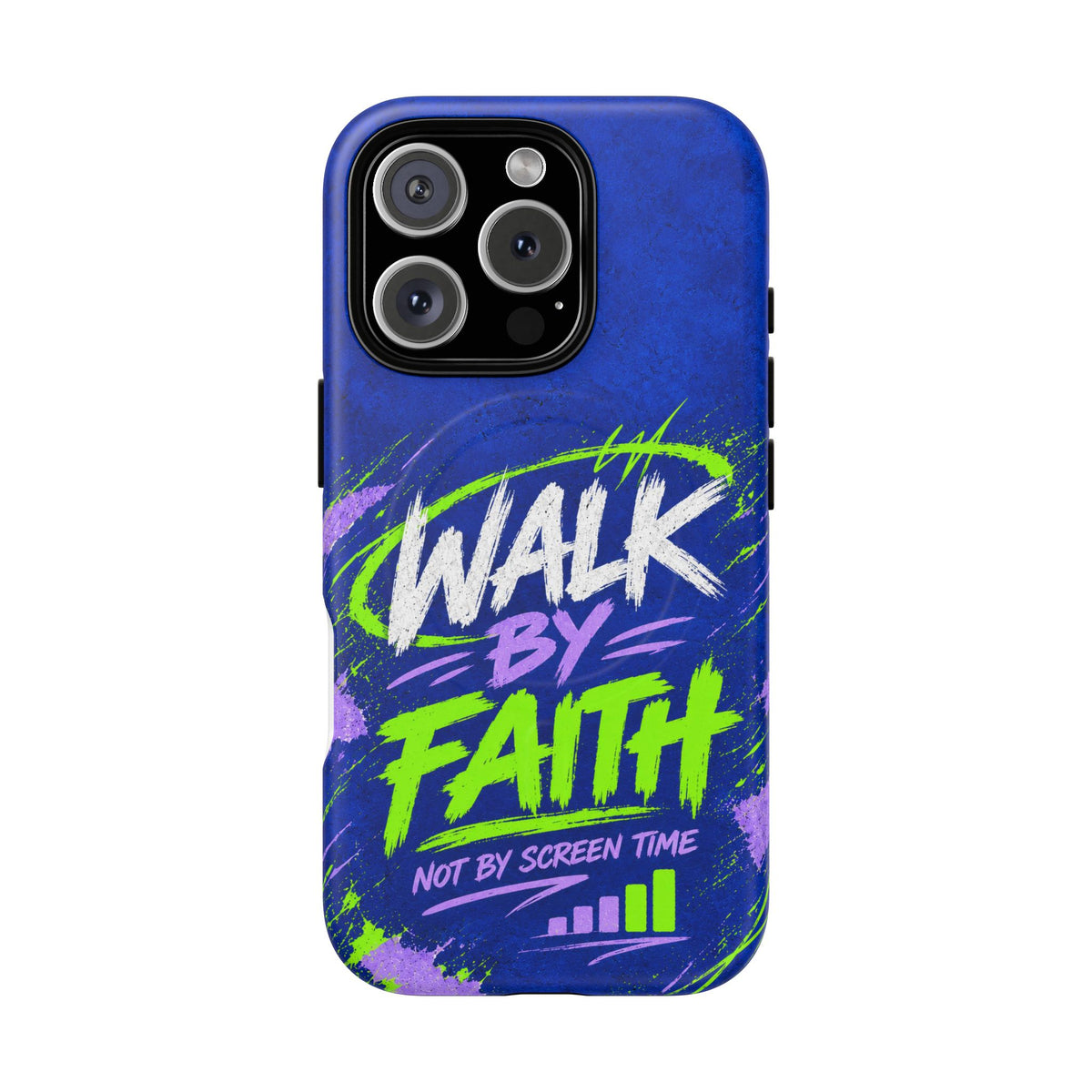 Walk by Faith Not by Screen Time Christian Tough Magnetic Phone Case