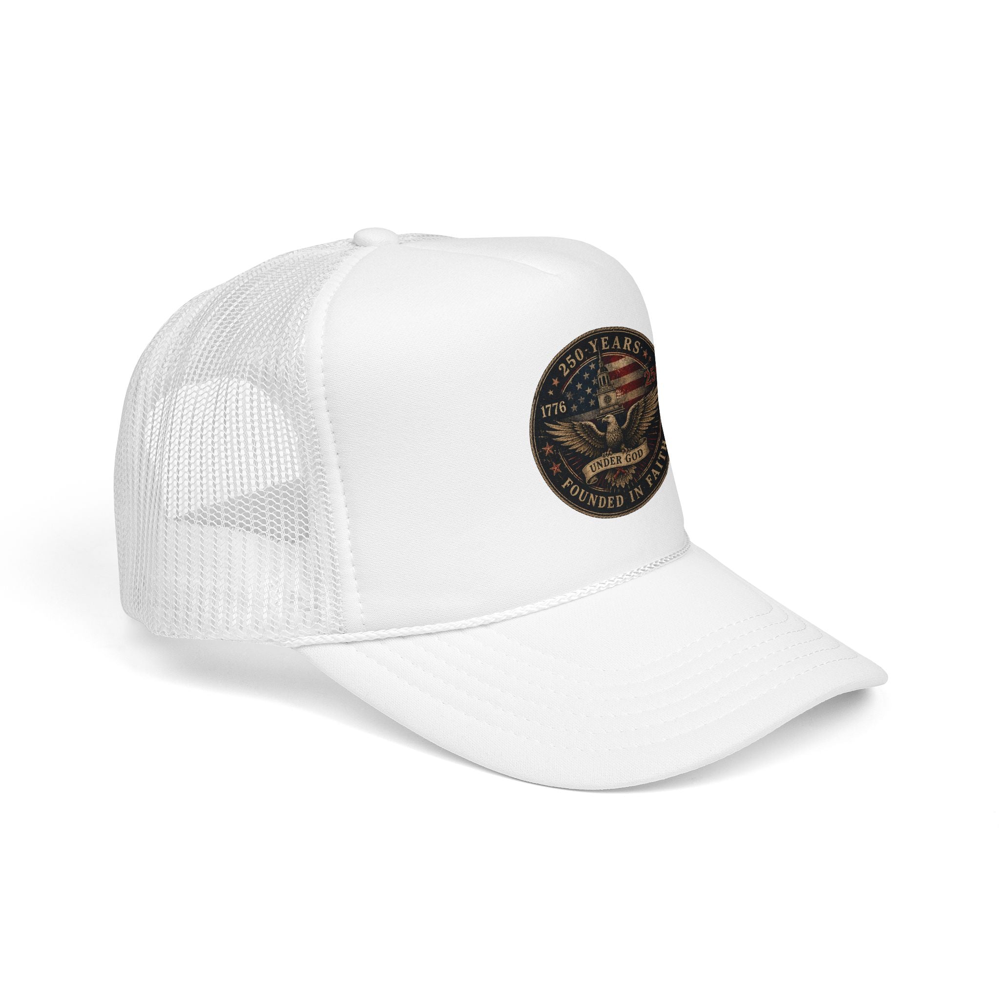 Founded in Faith Trucker Hat, Patriotic Christian Hat, Under God Hat, 1776 Cap, 250 Years Hat, Fourth of July Snapback