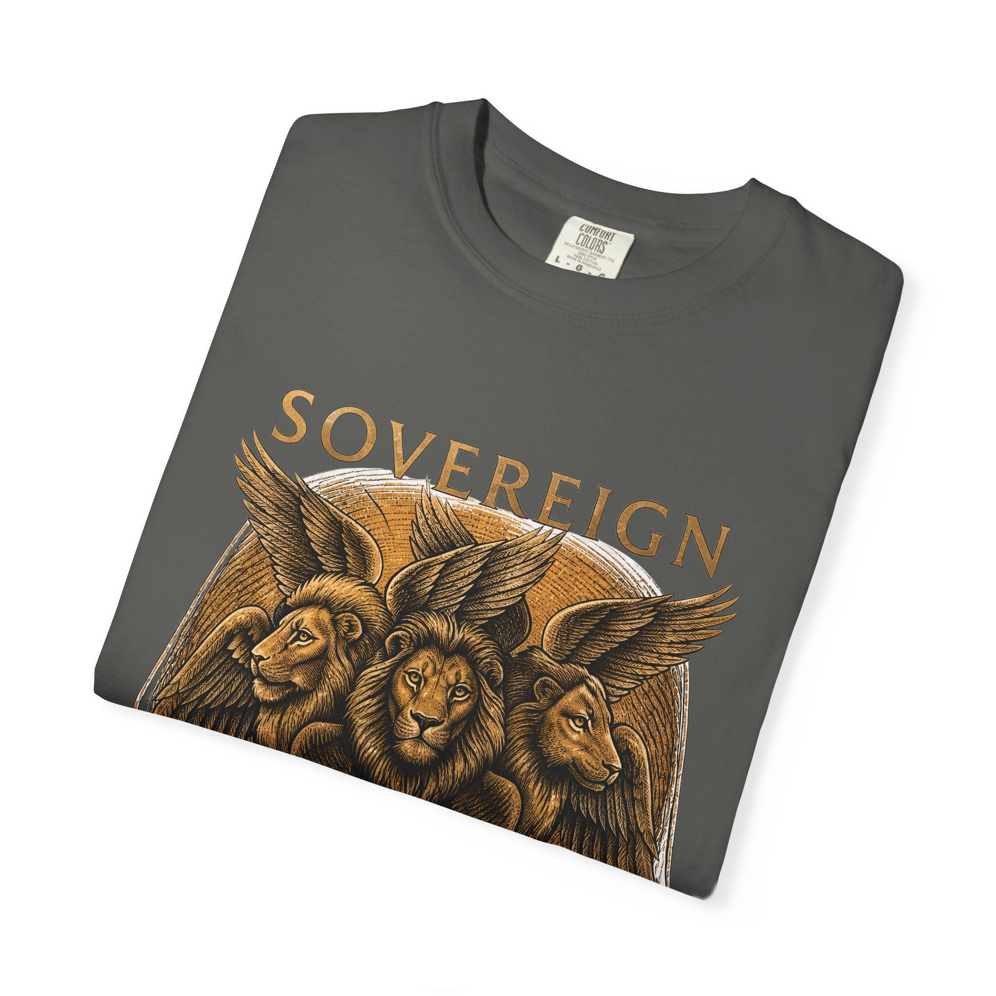 Sovereign Lion Shirt, Christian Streetwear Tee, Biblically Accurate Angel, Ezekiel Cherubim, Lion of Judah Gift